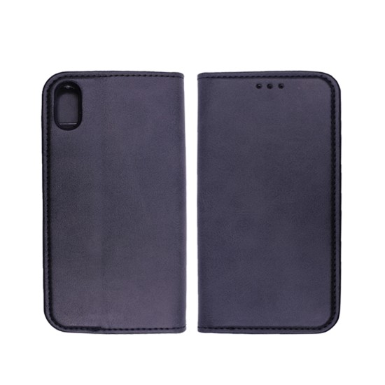 Capa Flip de Couro com Bolso Interno para Apple iPhone XR Preto